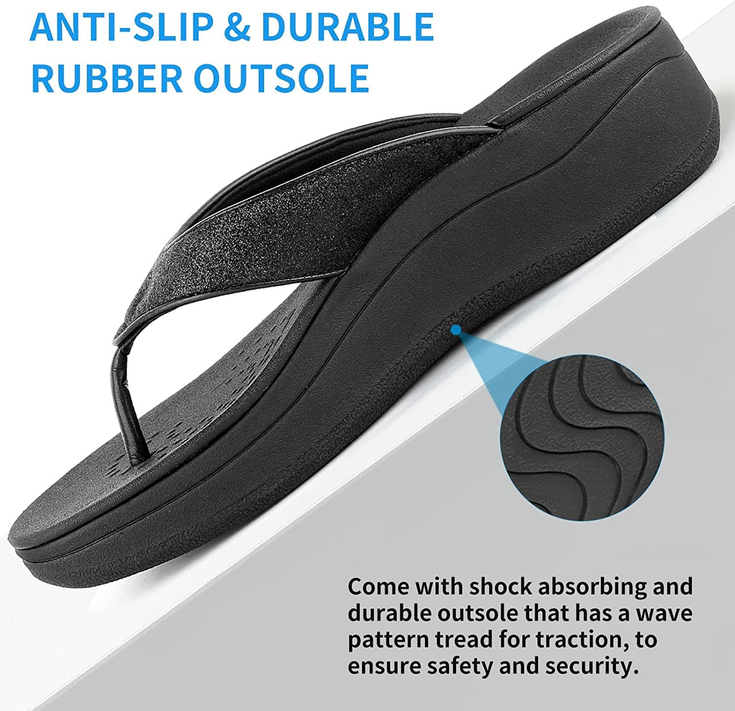 Elevate Your Comfort with ERGOfoot Women's Arch Support Platform Flip Flops