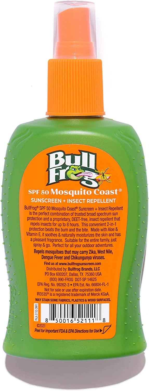 Bullfrog Mosquito Coast Bug Spray Insect Repellent + Sunscreen SPF 50