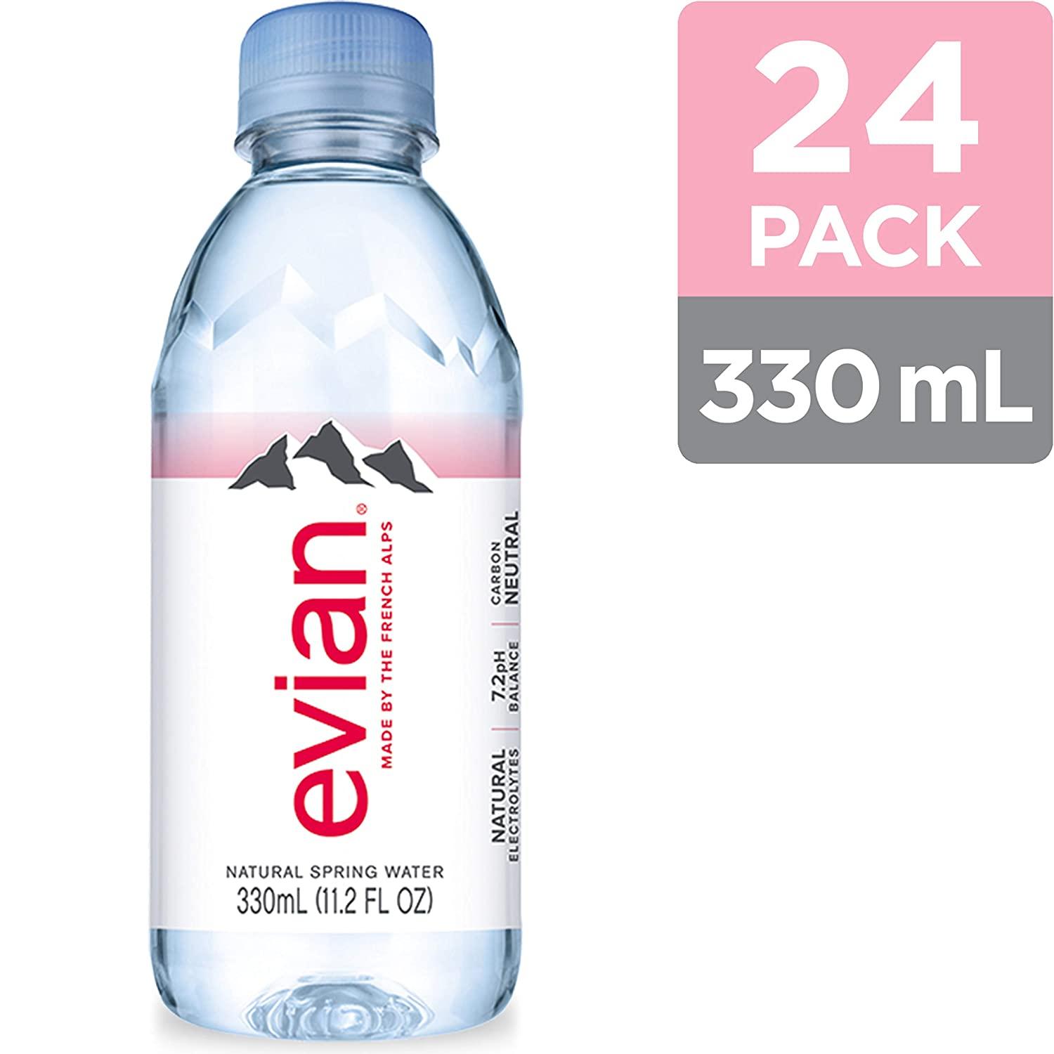 evian Natural Spring Water 330 mL/11.2 Fl Oz (Pack of 24) MiniBottles