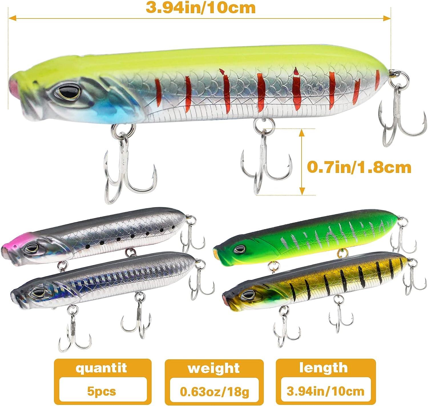 LotFancy 30 PCS Fishing Lures Crankbaits with Treble Hook Topwater Baits, Bass  Minnow Popper Walleye Baits, Length from 1.57 to 3.66 Inches