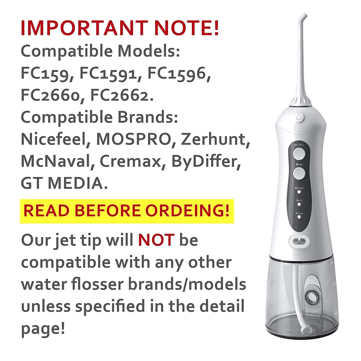 2 Pack Black Replacement Jet Tips for Water Flosser Compatible with