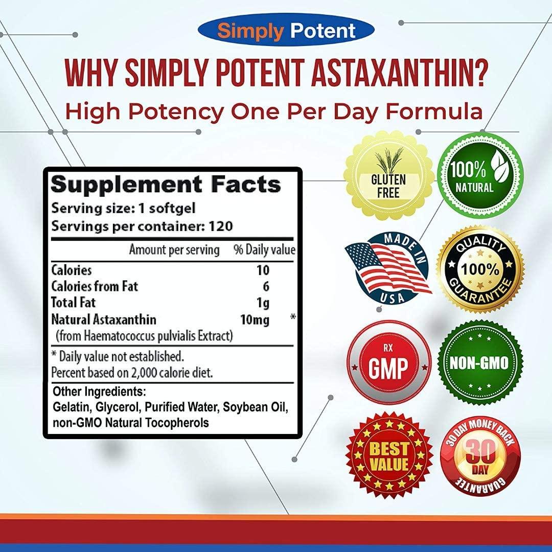 Astaxanthin 10mg 120 Softgels, Almost Like Astaxanthin 12mg or 3 x