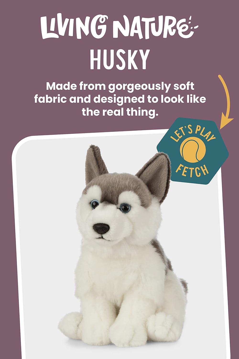 Living Nature AN461 Husky Realistic Soft Cuddly Dog Toy Eco