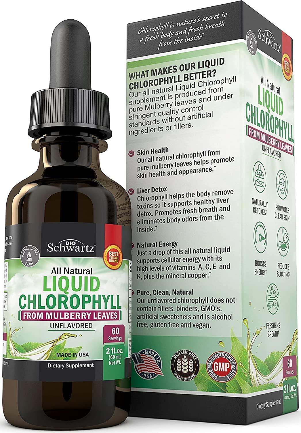 Chlorophyll Liquid Drops for Skin & Immune Support Natural Detox