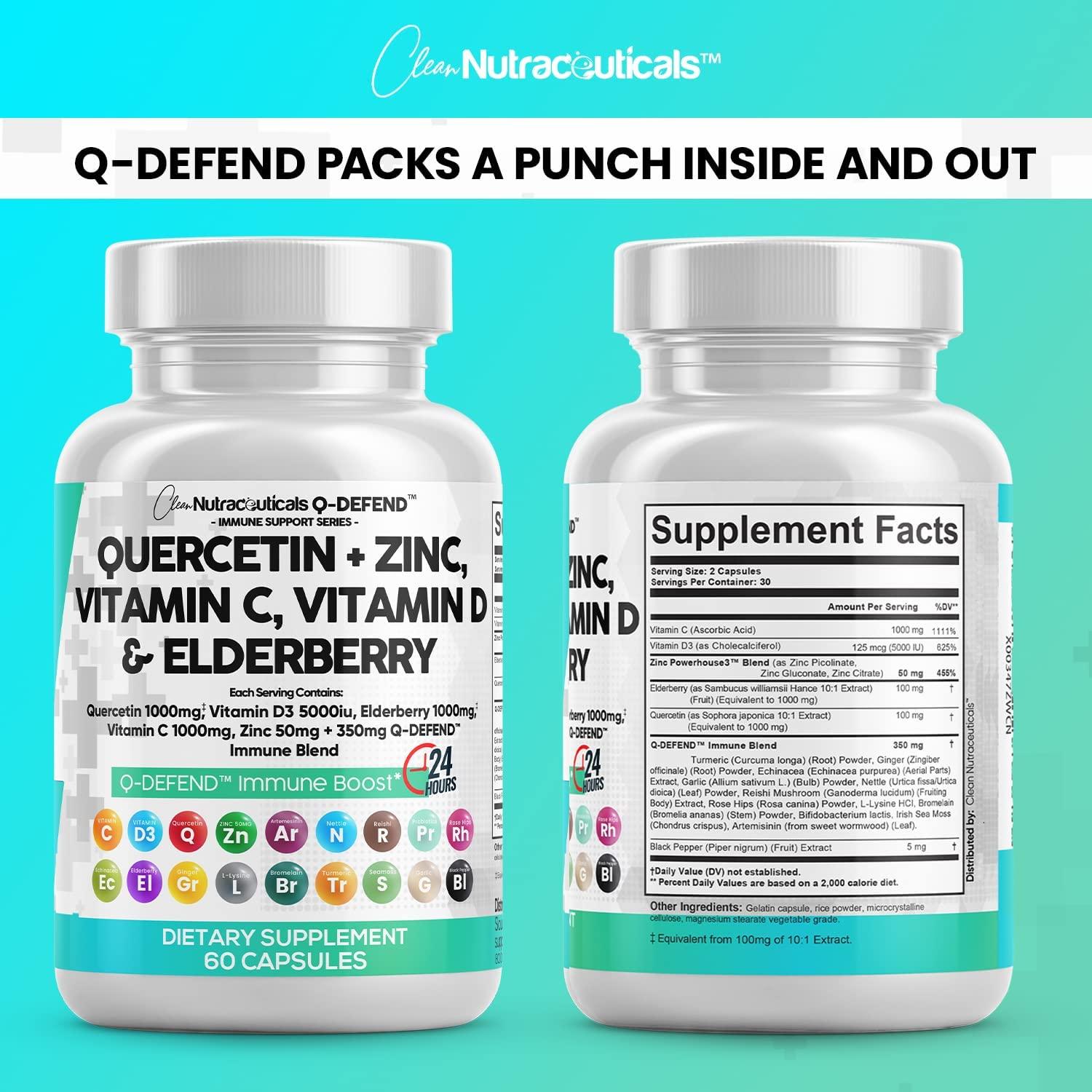 Lung Immune Defense Supplement with Quercetin, Zinc, Vitamin C, D