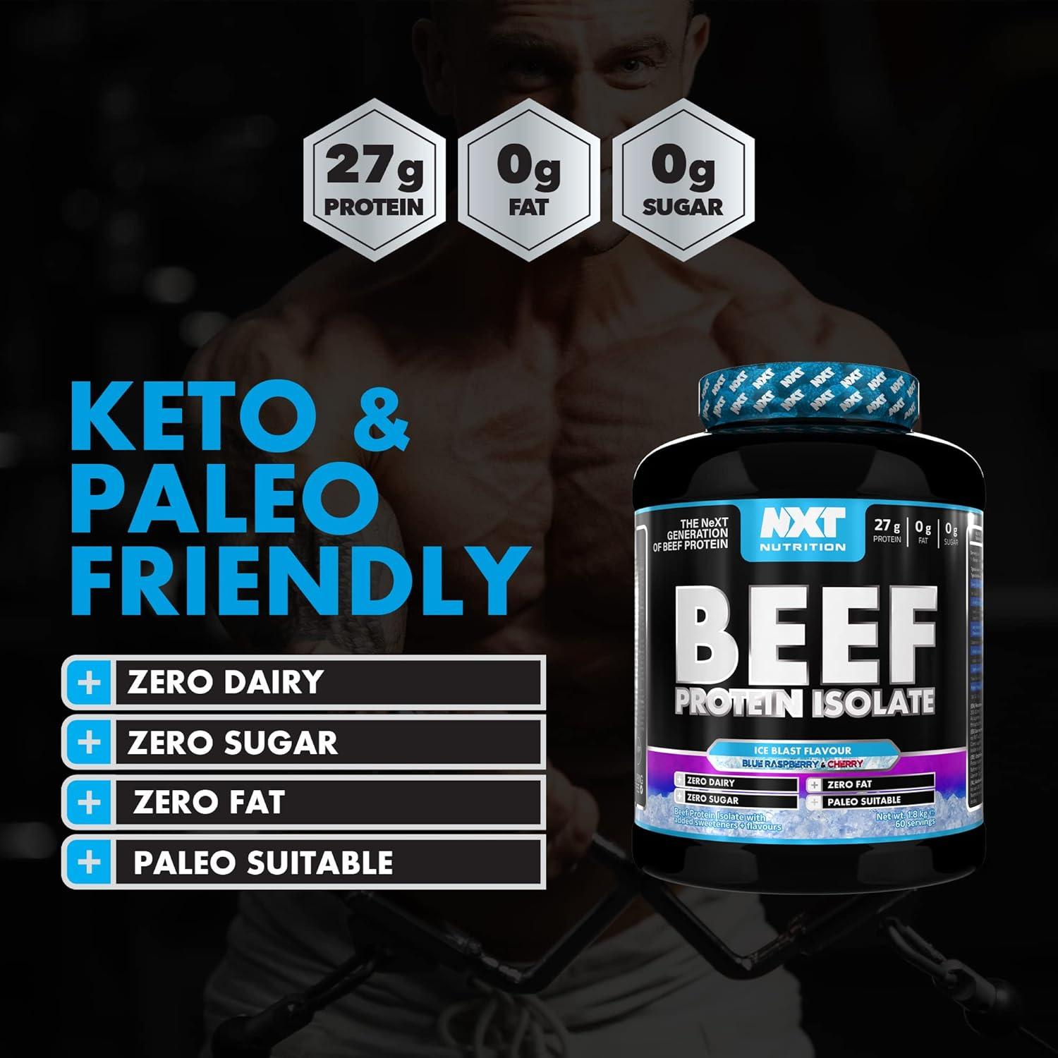 NXT Nutrition Beef Protein Isolate Powder 1.8kg High Natural Amino