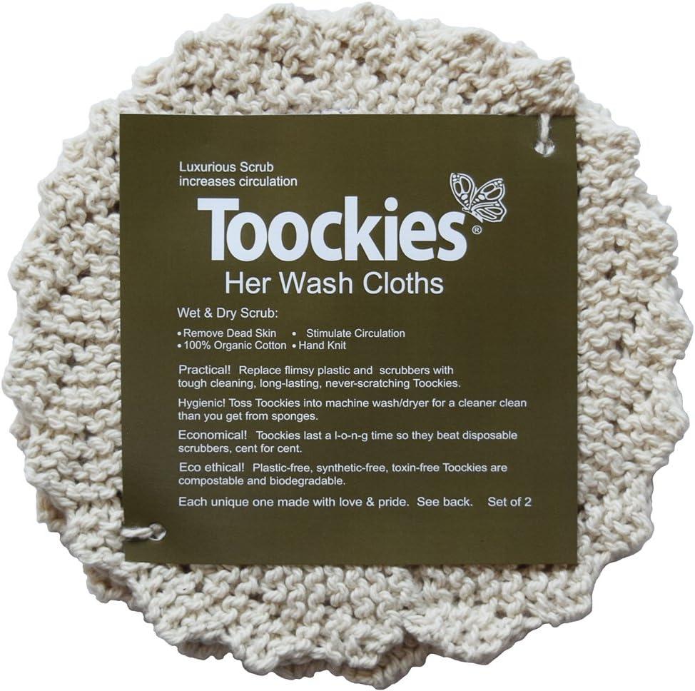 Toockies Hand Knit Exfoliating Wash Cloth 100 Certified Organic Cotton