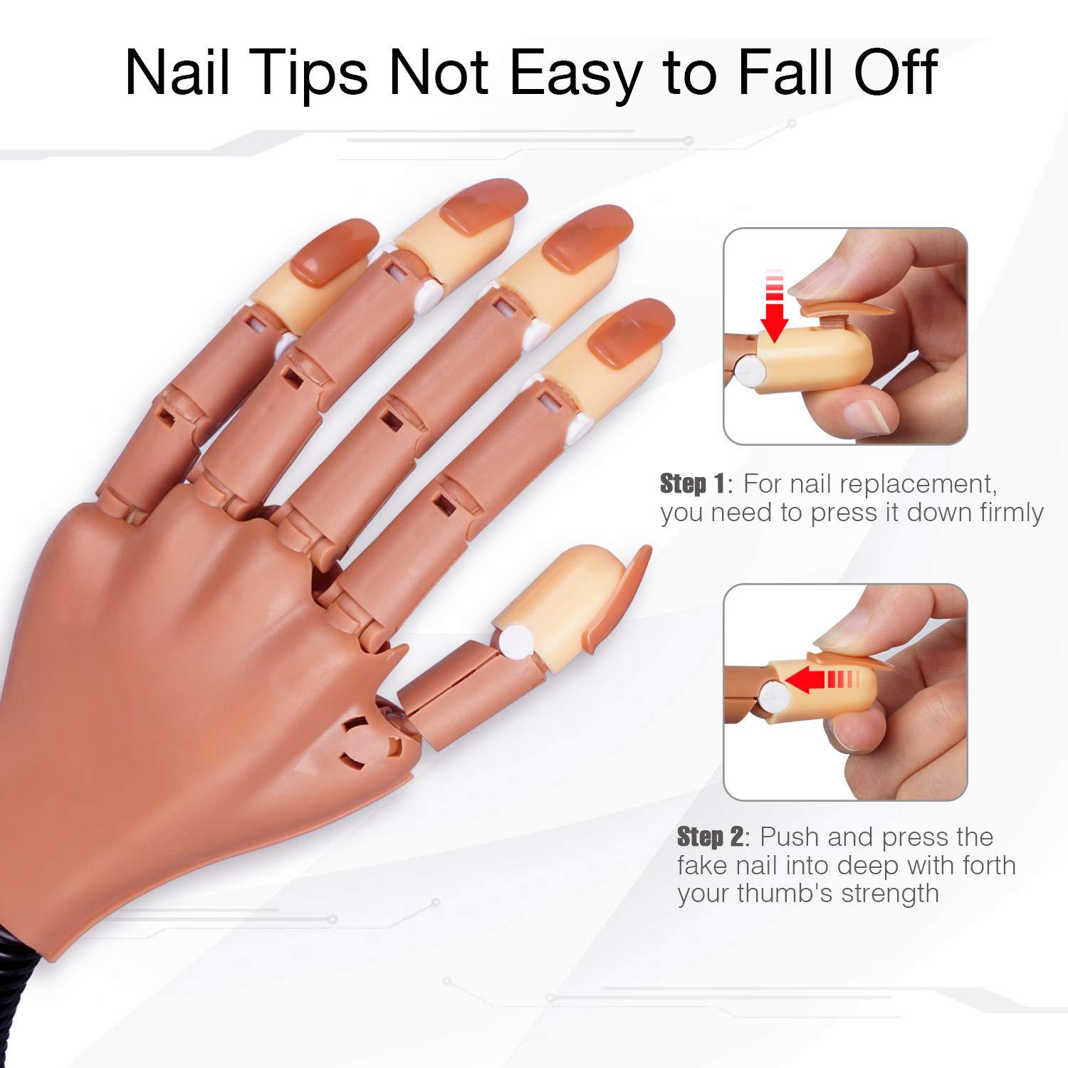 Nail Practice Hand for Acrylic Nails HoMove Flexible Movable Nail