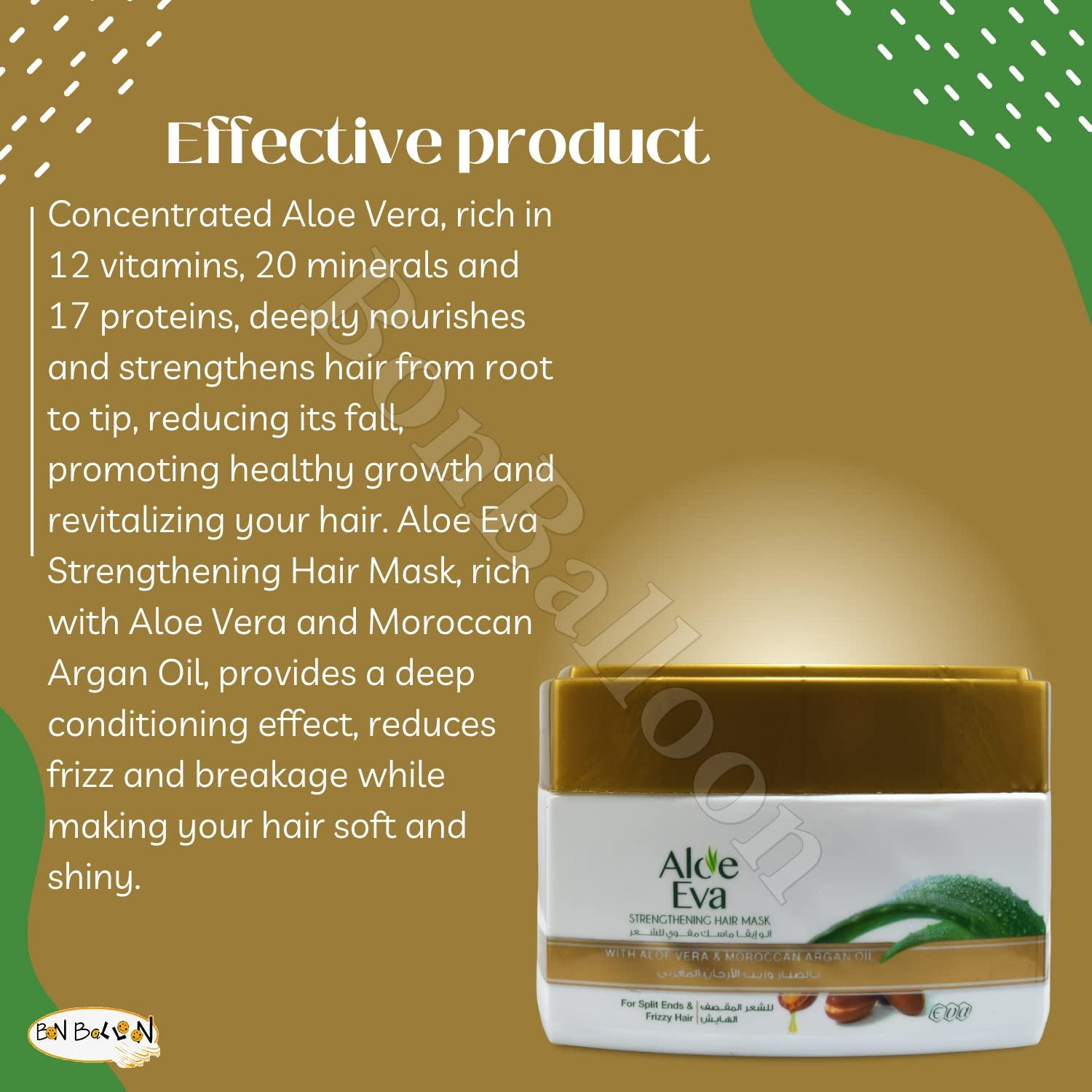 Aloe Eva Strengthening Hair Mask with Aloe Vera & Moroccan Argan Oil - 6.52  oz - Smooth & Enriched Hair Treatment | Buy Now with Express International  Delivery | GoSupps.com