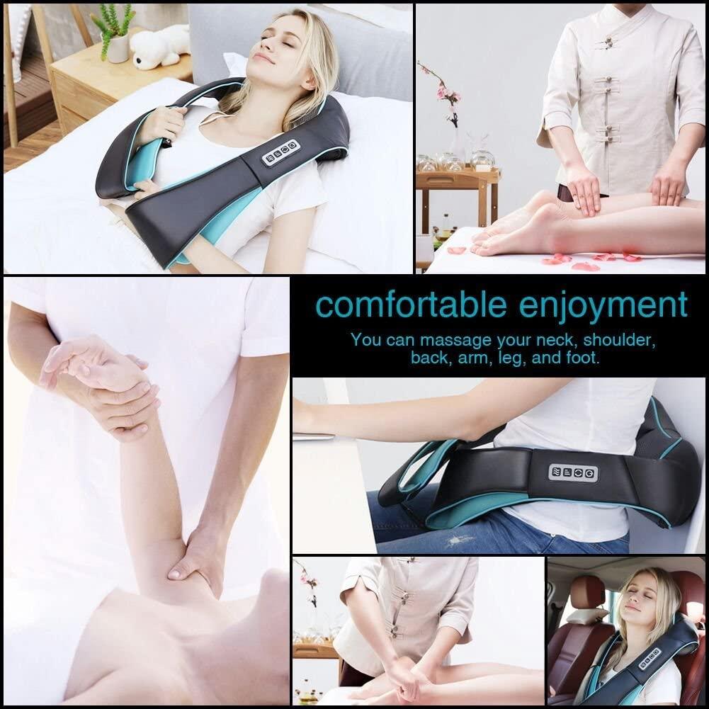 INVOSPA Shiatsu Back Shoulder and Neck Massager with Heat, Electric Deep  Tissue 4D Kneading Massager User Manual