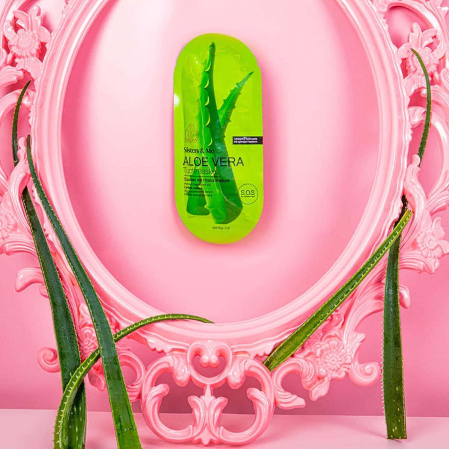 Sisters & Me Aloe Vera Facial Mask - Moisturizing Tuchmasken with Squalane  Centella Asiatica & Hyaluronic Acid for Glowing Skin | Buy Now with Express  International Delivery | GoSupps.com