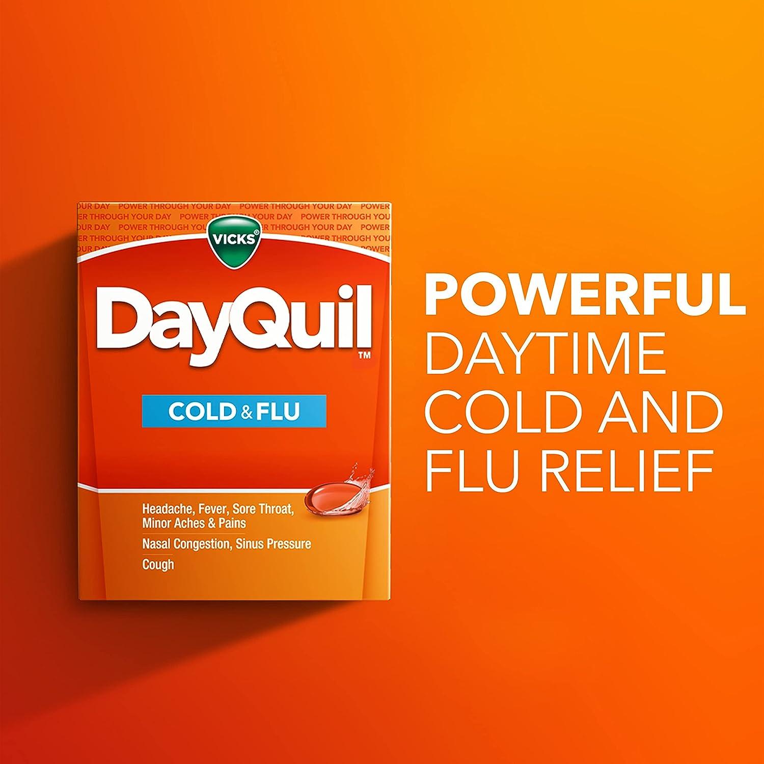 Vicks DayQuil Cold & Flu Medicine NonDrowsy Powerful MultiSymptom
