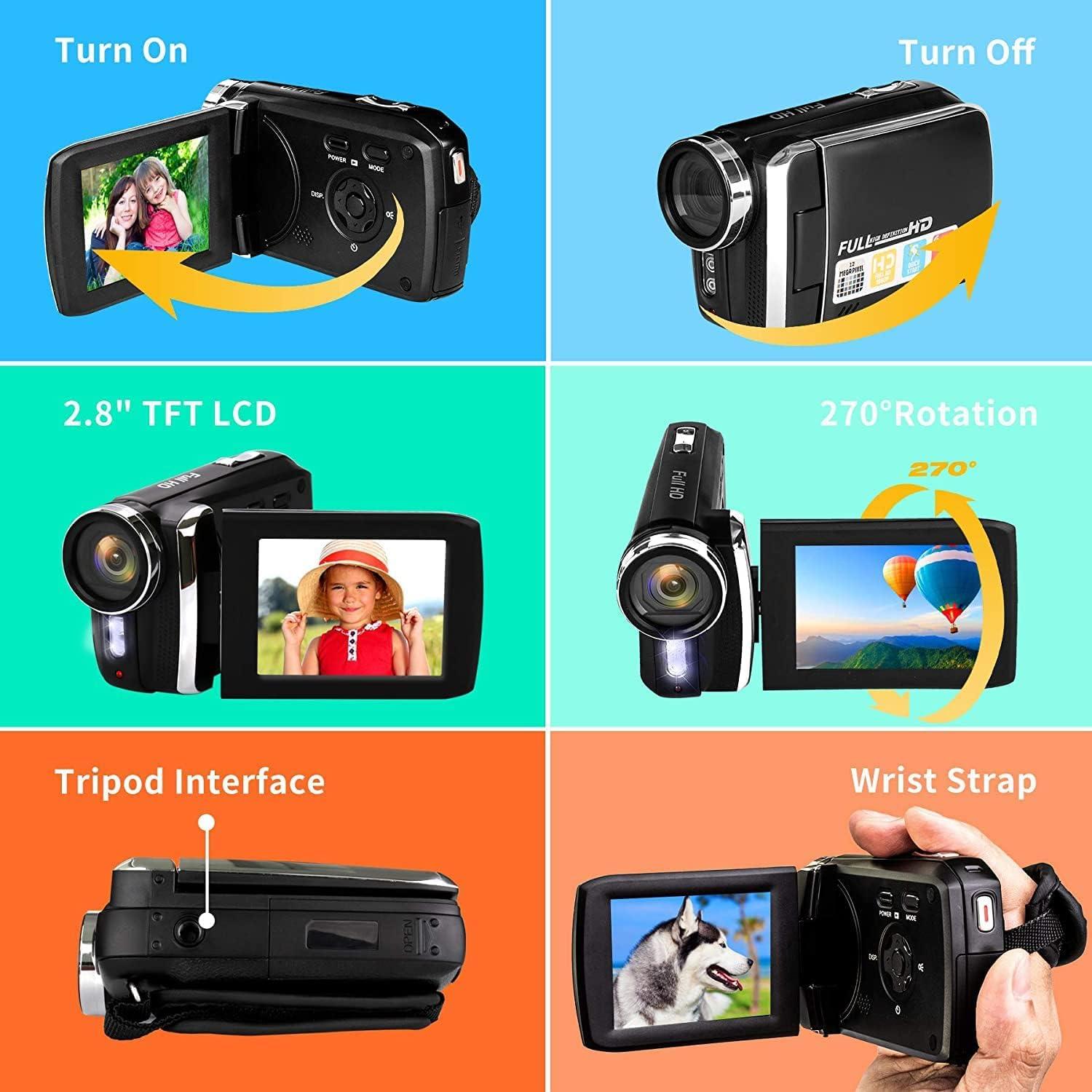 Heegomn Video Camera Camcorder 2.7K 36MP Video Recorder Camera Vlogging Camera for YouTube