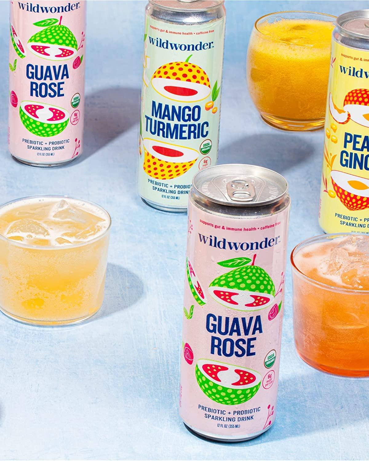 Wildwonder Sparkling Probiotic Juice 6pk Variety Pack Gut Health