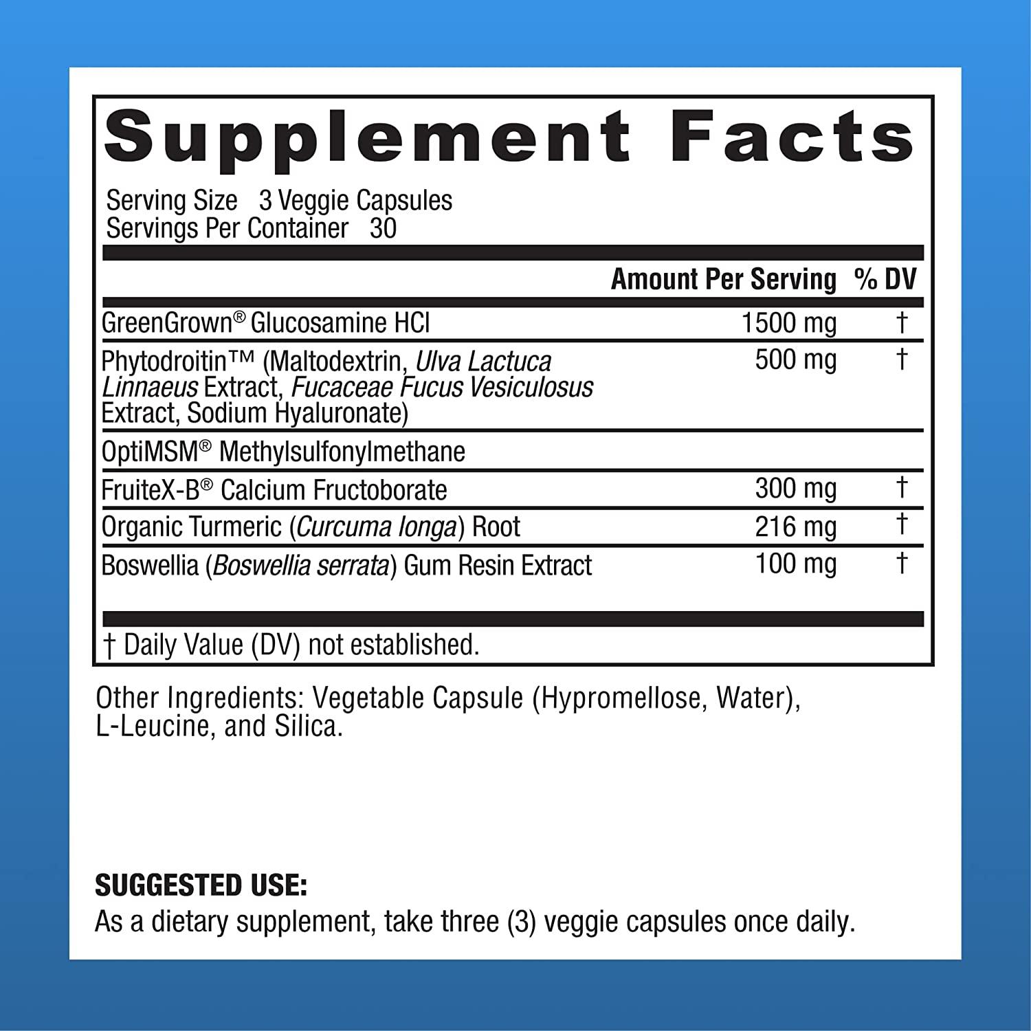 Glucosamine Chondroitin MSM Phytodroitin PlantBased Chondroitin