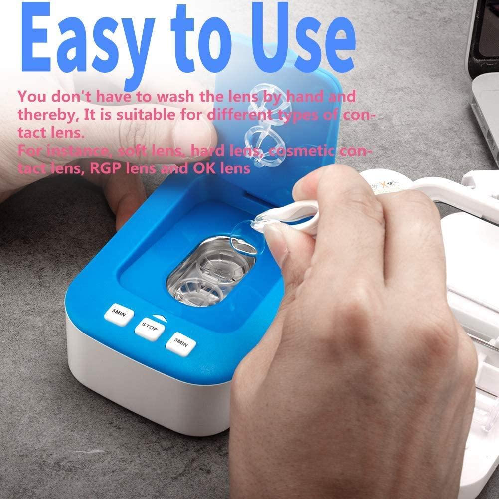 OFONE Ultrasonic Contact Lens Cleaner Case Portable Machine for Soft