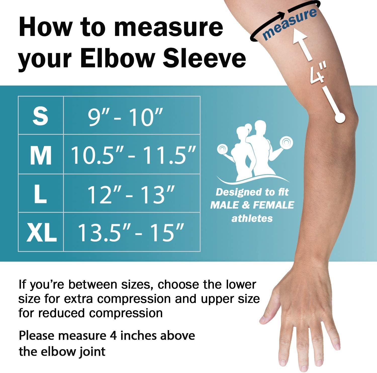 POWERLIX Elbow Brace Compression Support (Pair) Large Black Sleeve for Tendonitis & Arthritis