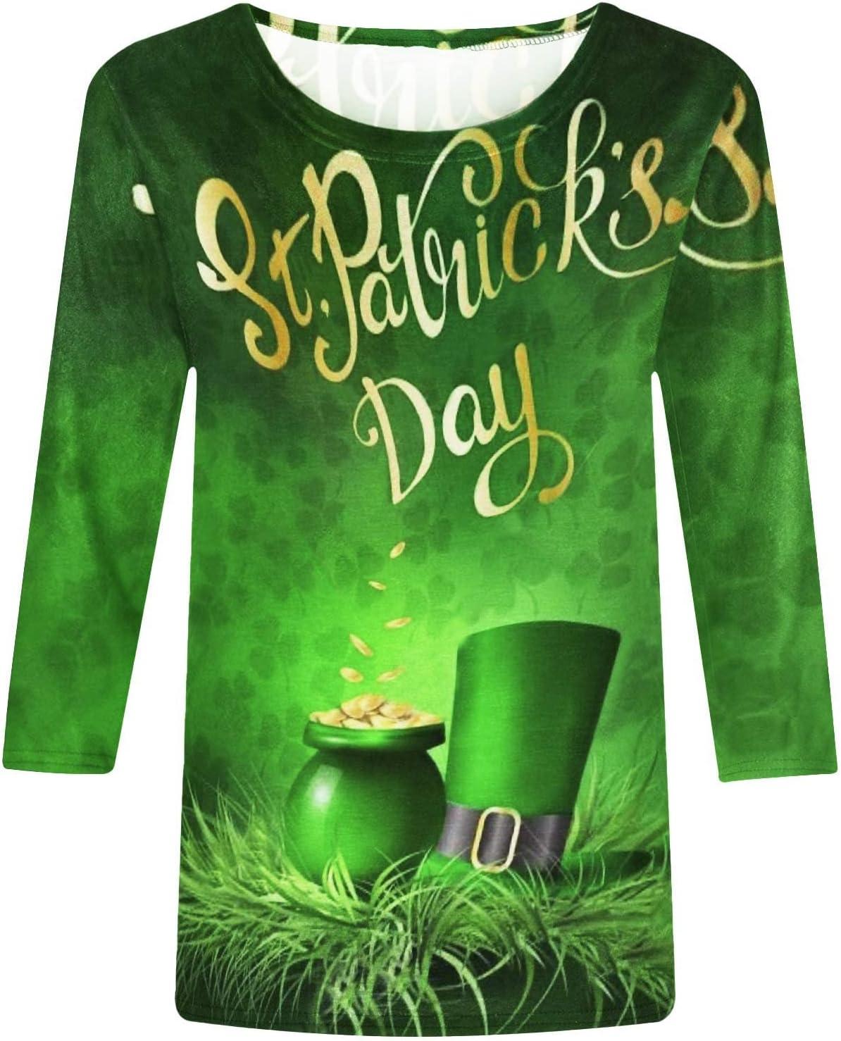 T-Shirt Oversize Donna San Patrizio Con Stampica Grafica "Lucky Irish Shamrock" - Maglietta Morbida A Maniche Corte