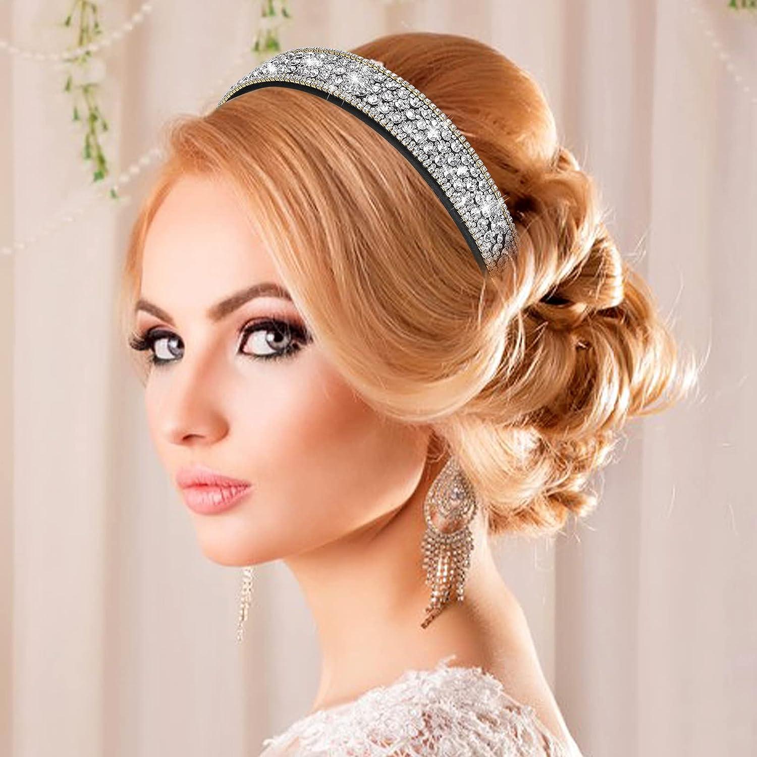 Sibba Rhinestone Wide Hair Band Bridal Wedding Fashion Headpiece