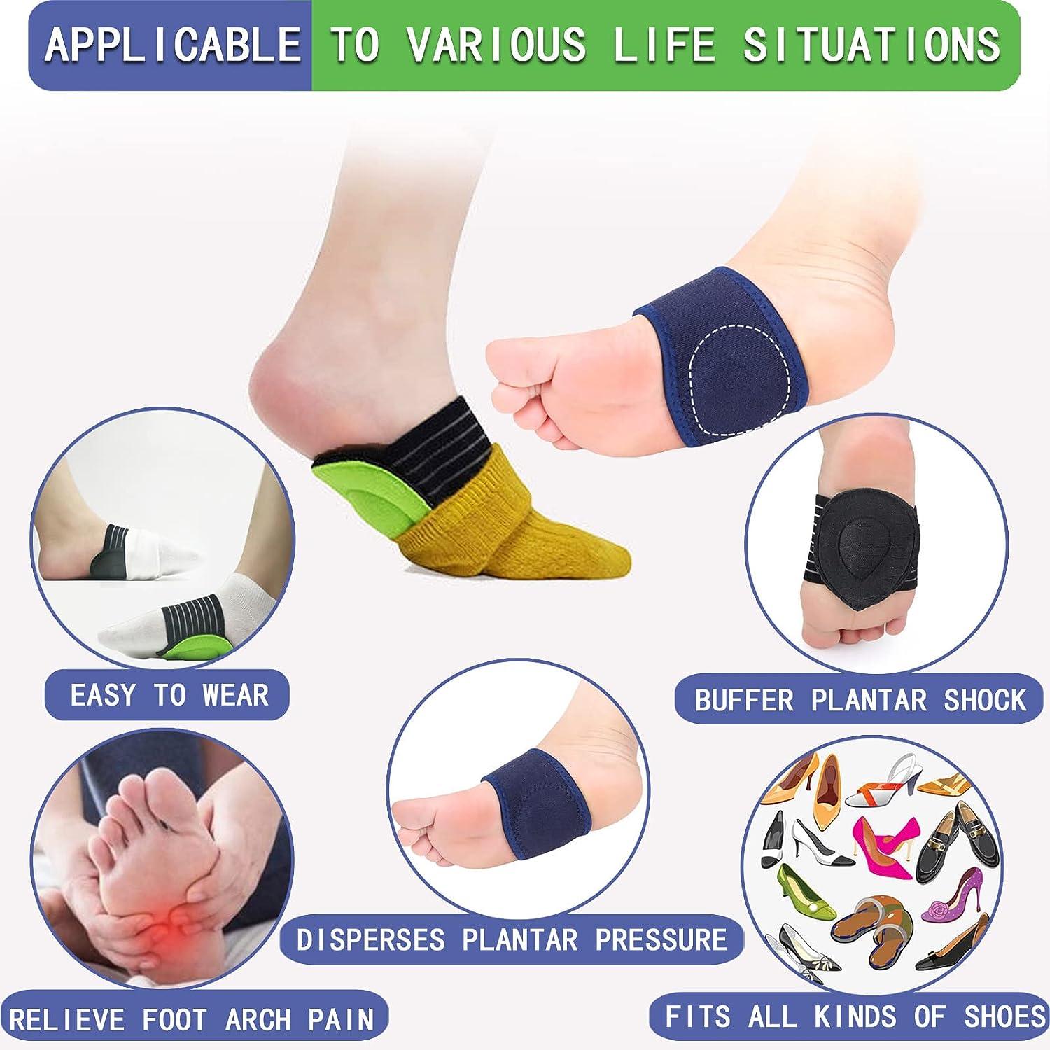 SUBAOQI 2 Pair plantar fasciitis relief foot band arch support brace