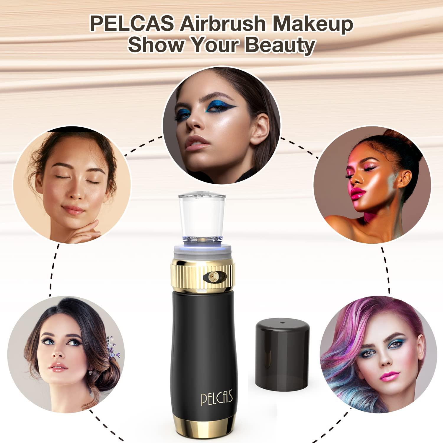 PELCAS Cordless Airbrush Professional Makeup Kit Rechargeable Mini