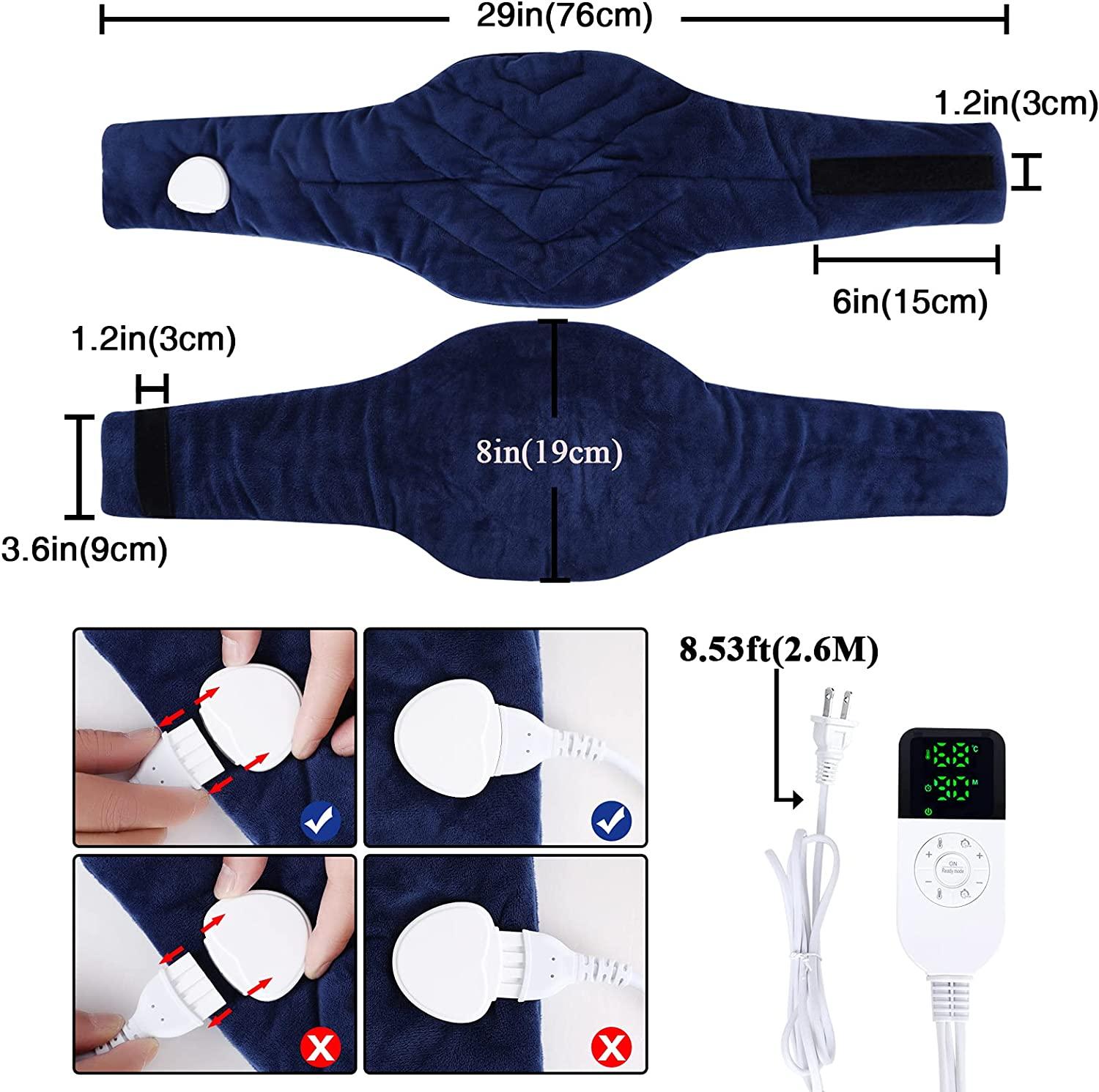 JOBYNA Heating Pad for Neck, HandsFree Electric Heated Neck Wrap for