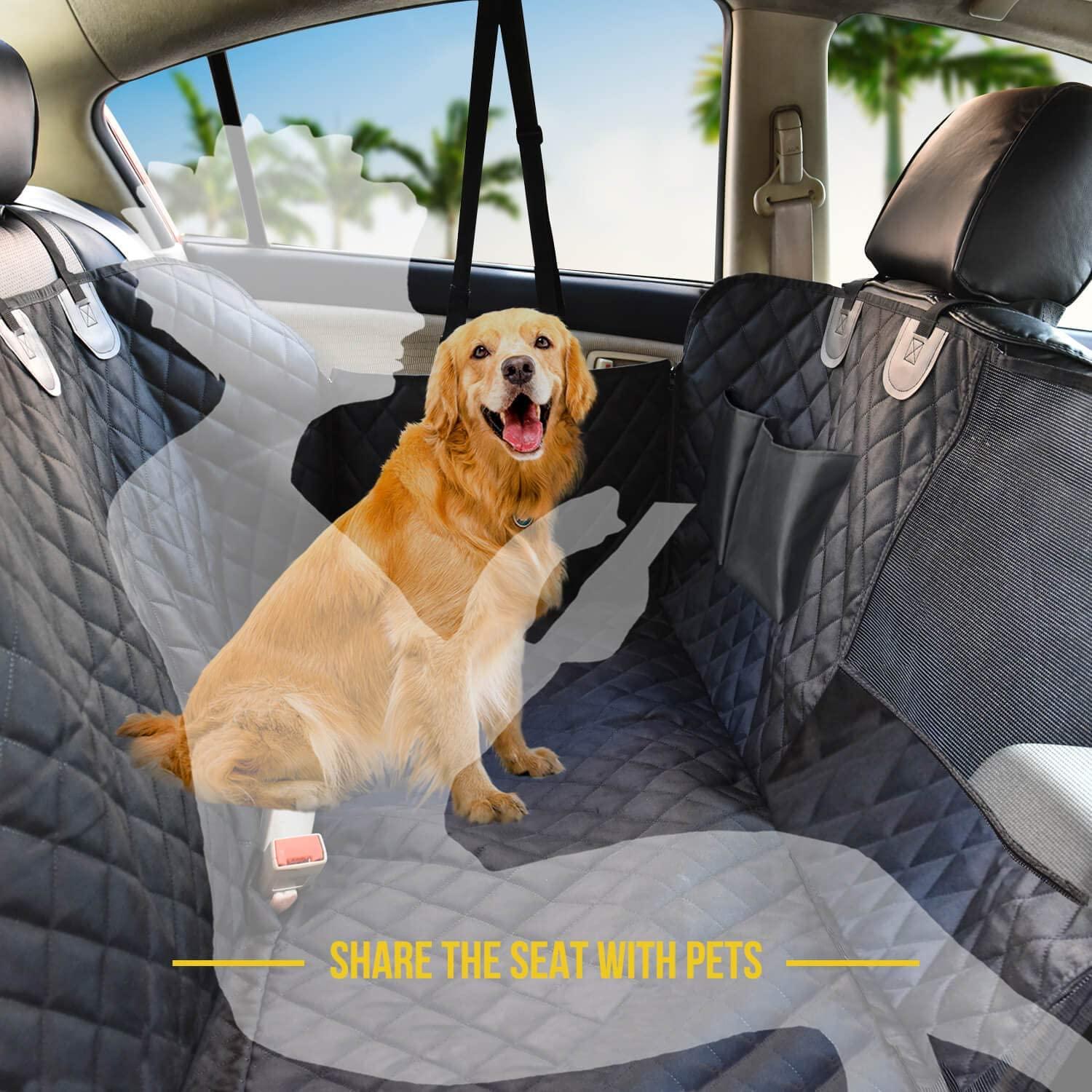 Vailge Dog Seat Cover for Back Seat, 100% Waterproof Dog Car Seat Covers  with Mesh Window, Scratch Prevent Antinslip Dog Car Hammock, Car Seat Covers  for Dogs, Dog Backseat Cover for Cars,Standard