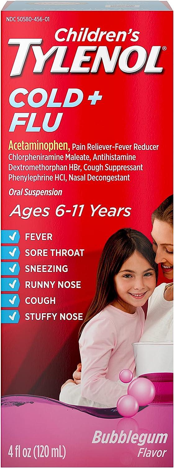 Tylenol Children's Cold + Cough + Sore Throat Oral Suspension Bubblegum