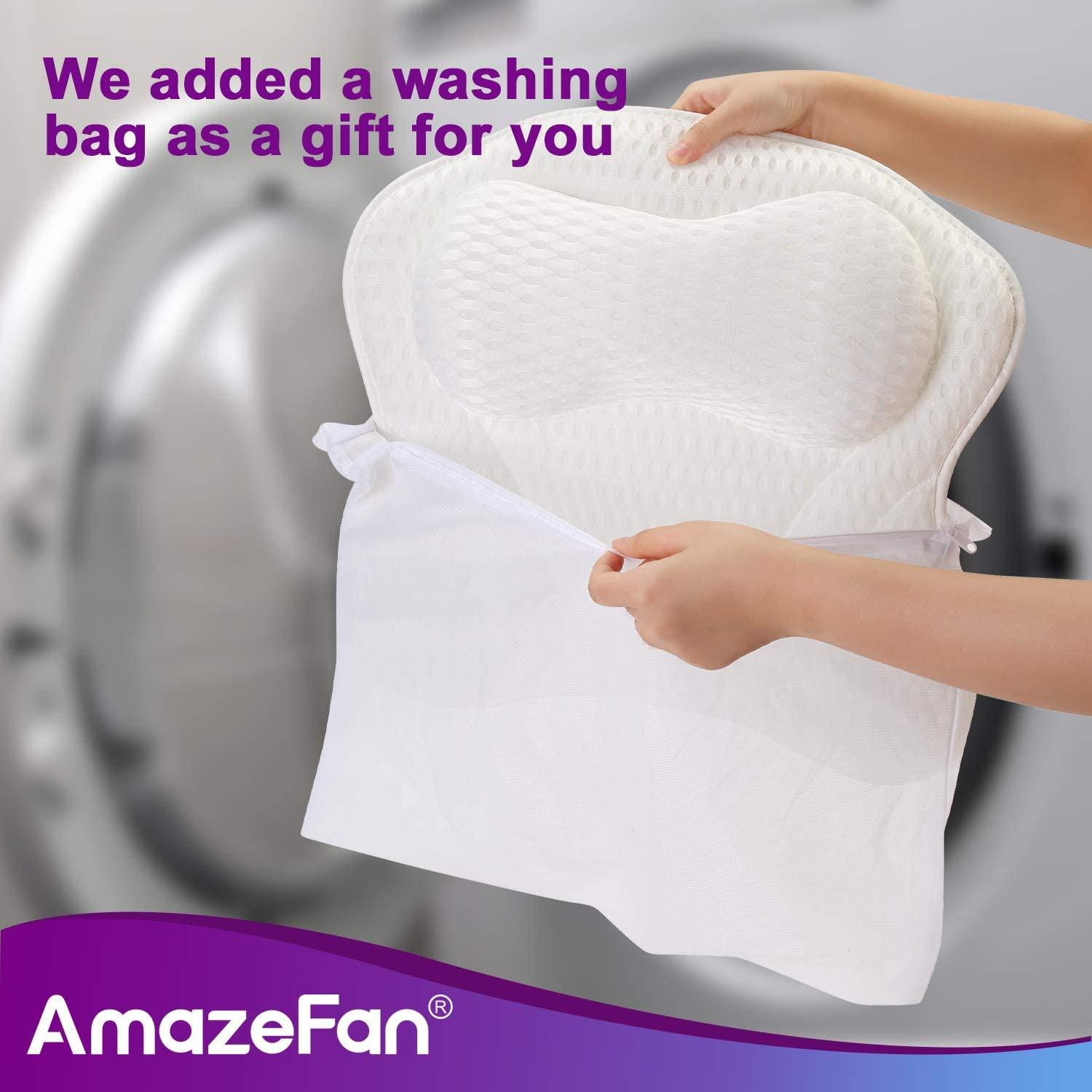 AmazeFan Luxury Bath Pillow, Ergonomic Bathtub Spa Pillow with 4D Air