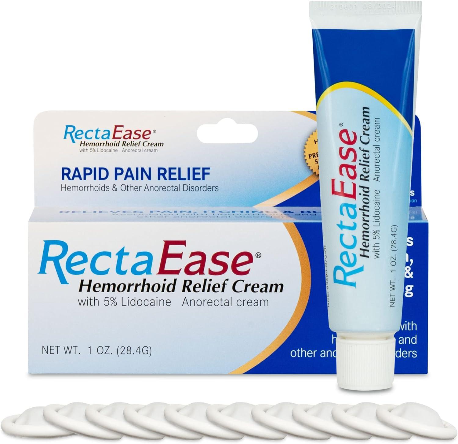 RectaEase 5 Lidocaine Hemorrhoid Relief Cream 1 oz Tube Anorectal