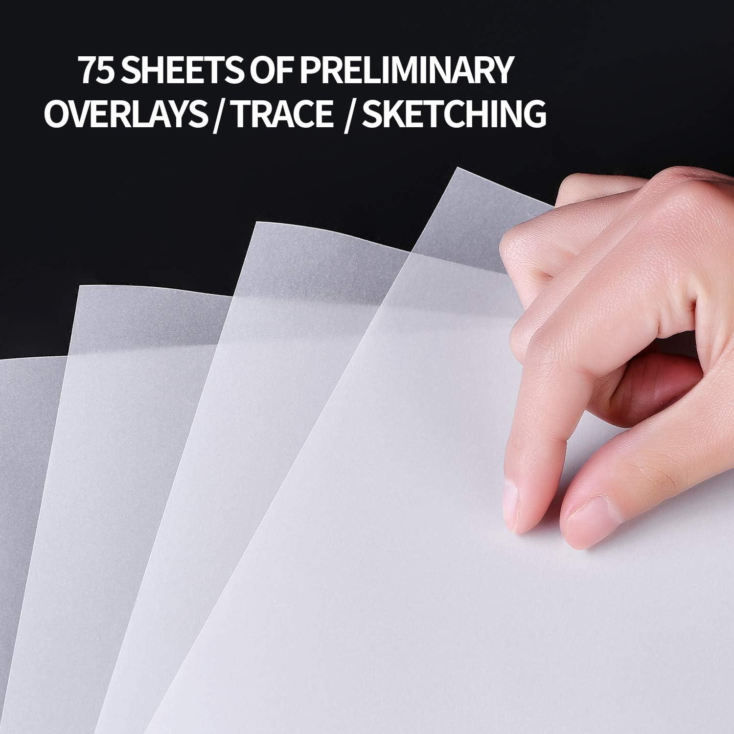  Tracing Paper, 100 Sheets Tracing Paper, 8.5 x11 inches Artist Tracing  Paper for Pencil Marker Ink, Lightweight White Translucent A4 Size Clear  Paper for Sketching Drawing