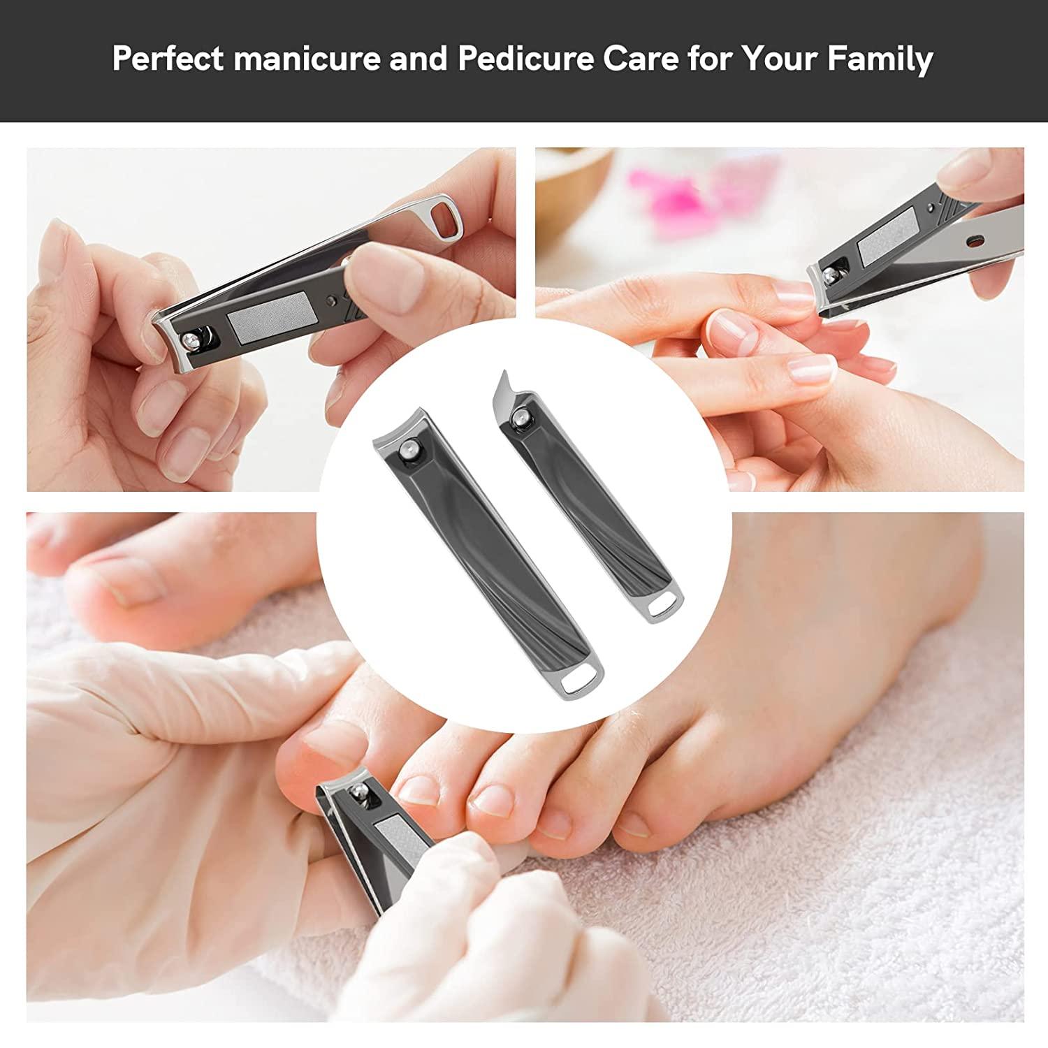 Black Nail Clippers Set, Ultra Sharp Sturdy Stainless Steel Fingernail And  Toenail Clippers With Curved Blades For Ingrown Nails, Pcs Black |  Precision Toenail Clippers For Thick Or Ingrown Toenails -paronychia Thick