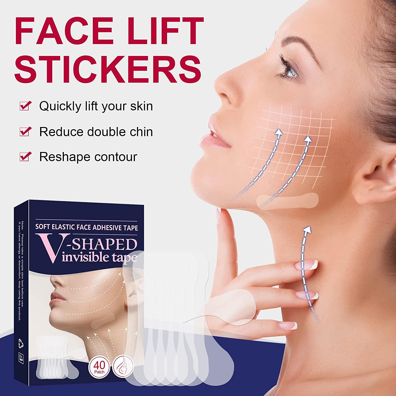 Face Lift Tape, 40PCS Face Lifting Strips - Ultra-thin Waterproof & High  Elasticity, Invisible Face Tape to Lifting Saggy Skin & Hiding Facial