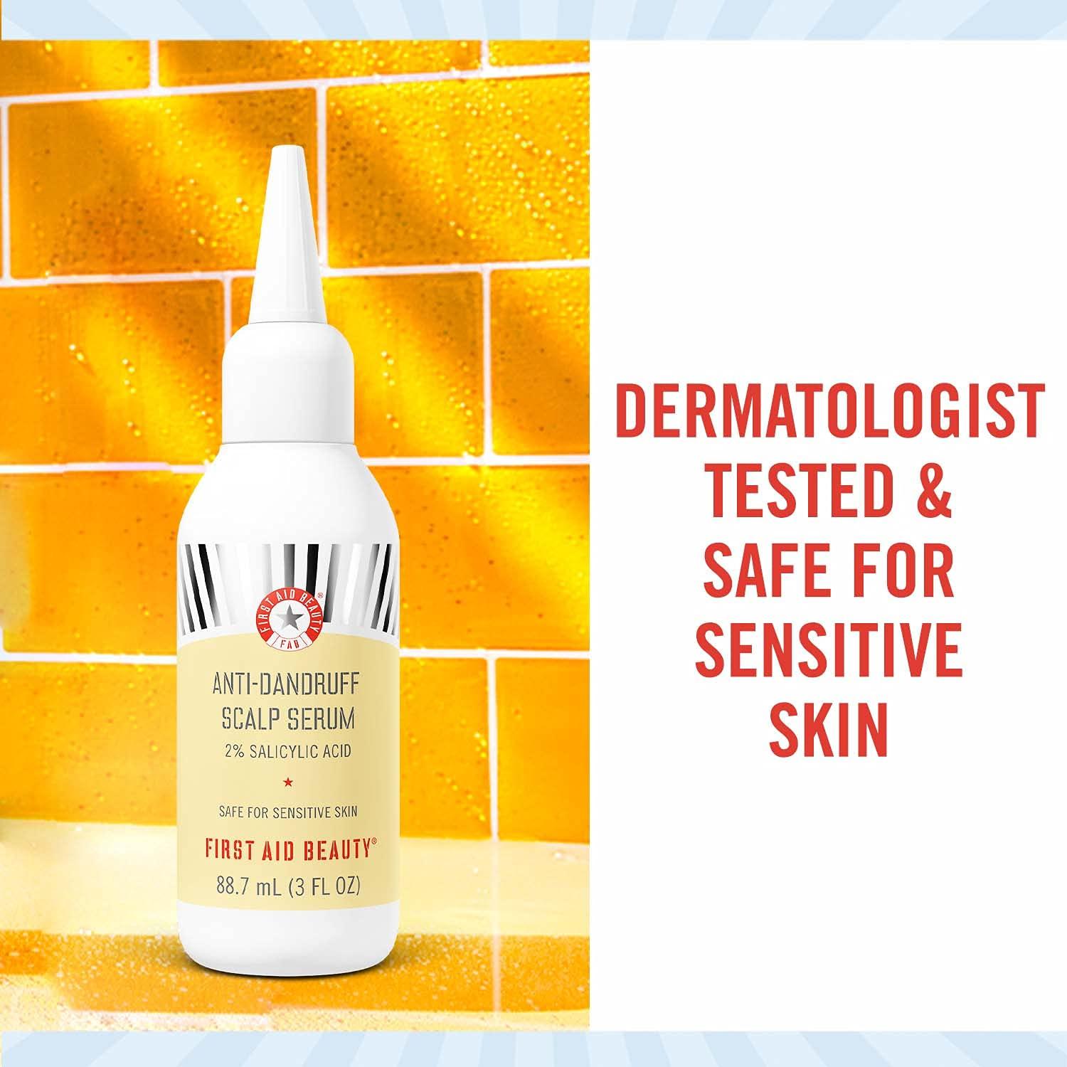 First Aid Beauty FAB AntiDandruff Scalp Serum Fights Dandruff, Instantly Soothes Dry Scalp 3 oz