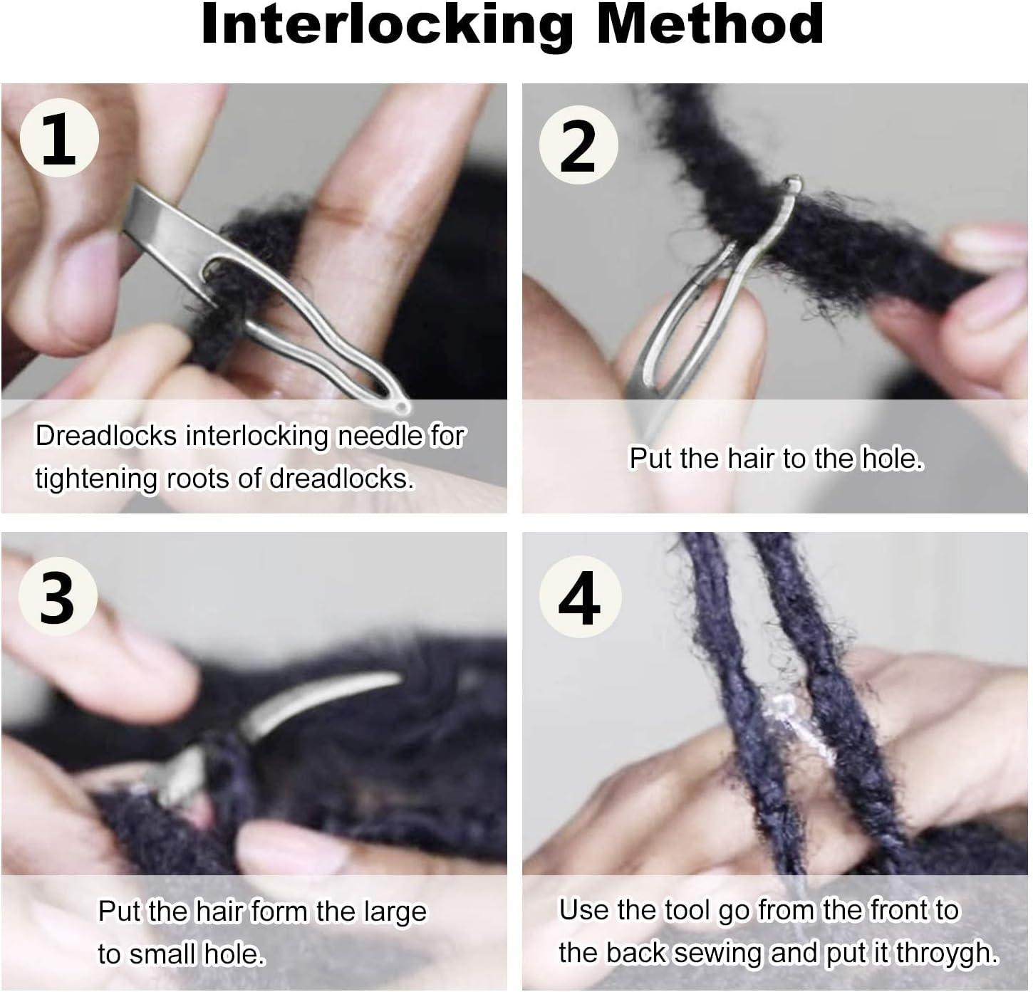 8x Dreadlock Crochet Hook Dread Lock Loc Needle for Braid Craft 0.5mm 0.75mm