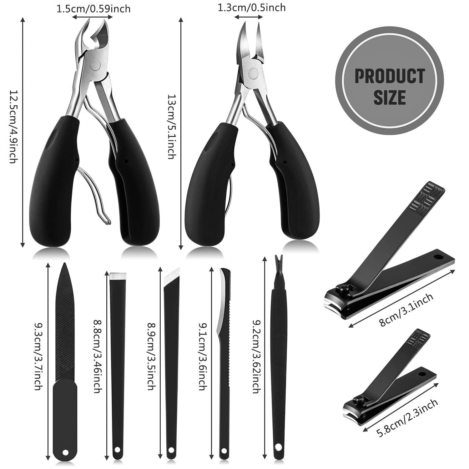 9 Pieces Ingrown Toenail Tools Kit, Toe Nail Clipper Knife Nail Nipper File Set for Ingrown Hard