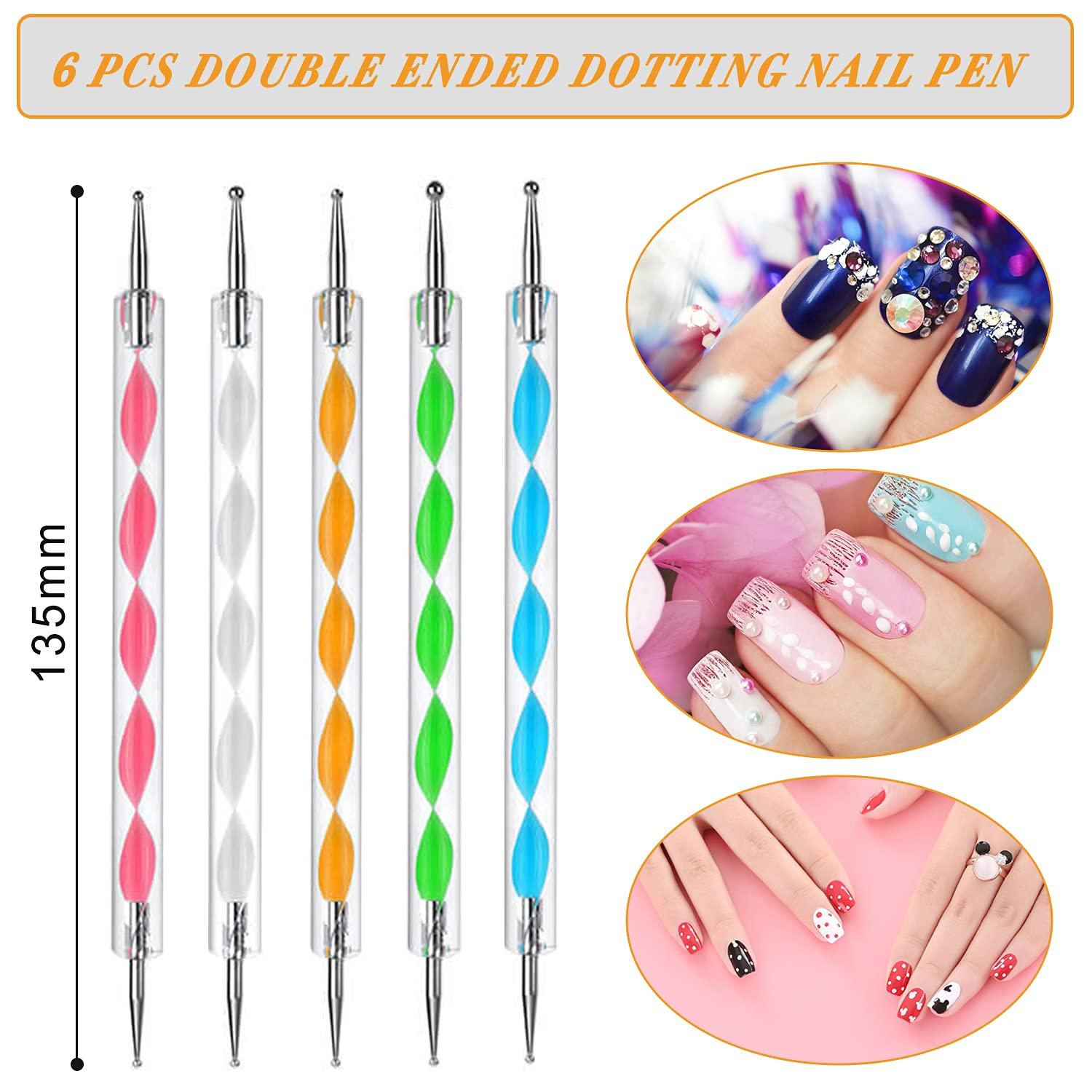 ACRYLIC Nail Dotting Tool NEEDLE & DOTTER Double End Manicure NAIL ART  BTS-218