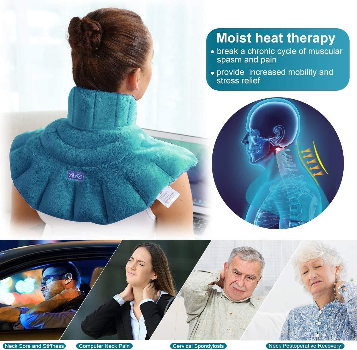 REVIX Heated Neck Wrap Microwave Heating Pad for Neck and Shoulders