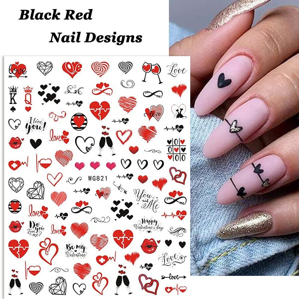 3D Laser Red Nail Art Stickers Holograghic Women Face Leaves Sexy Slider  Manicure Valentine Sticker Nail Art Decorations JICB026 - AliExpress