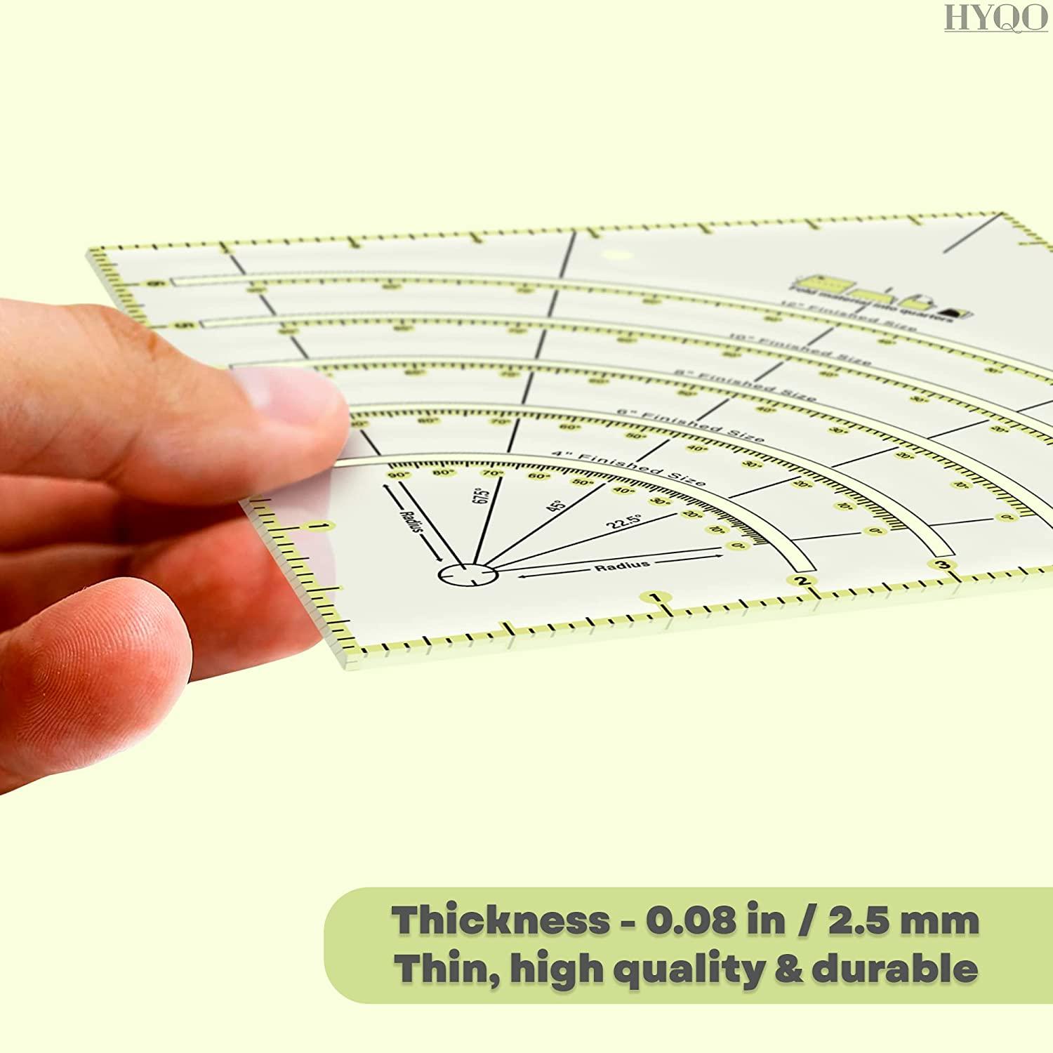  5 in 1 Quilt Cutting Ruler Stripology Squared Quilt Ruler  Non-Slip Acrylic Quilting Rulers and Templates Sewing Ruler Fabric Cutting  Ruler for Quilting Sewing & Crafts Template (Color : 12inch) 