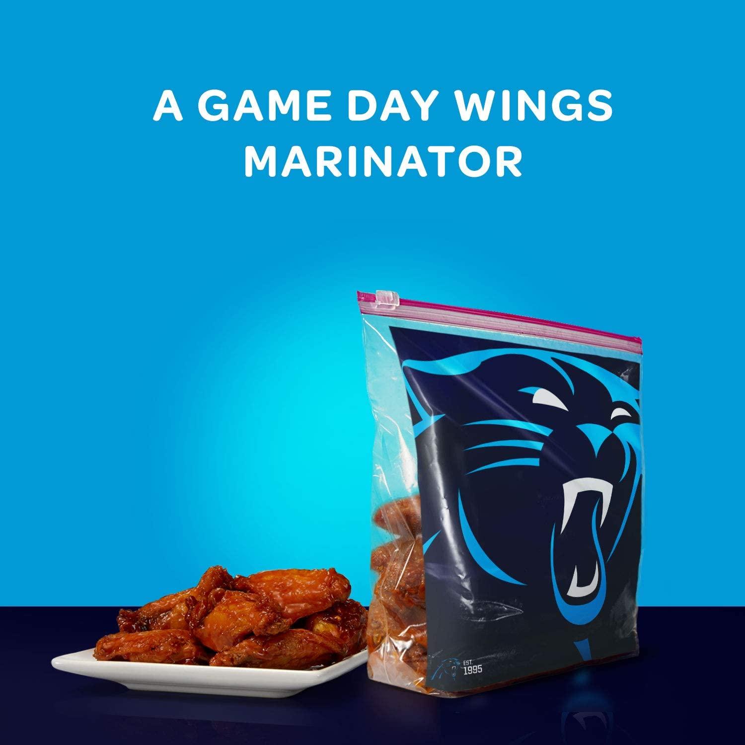  Ziploc Slider Storage Gallon Bag, Great for Grab-and-go  Snacking, Tailgating or homegating, 20 Count- NFL North Carolina Panthers