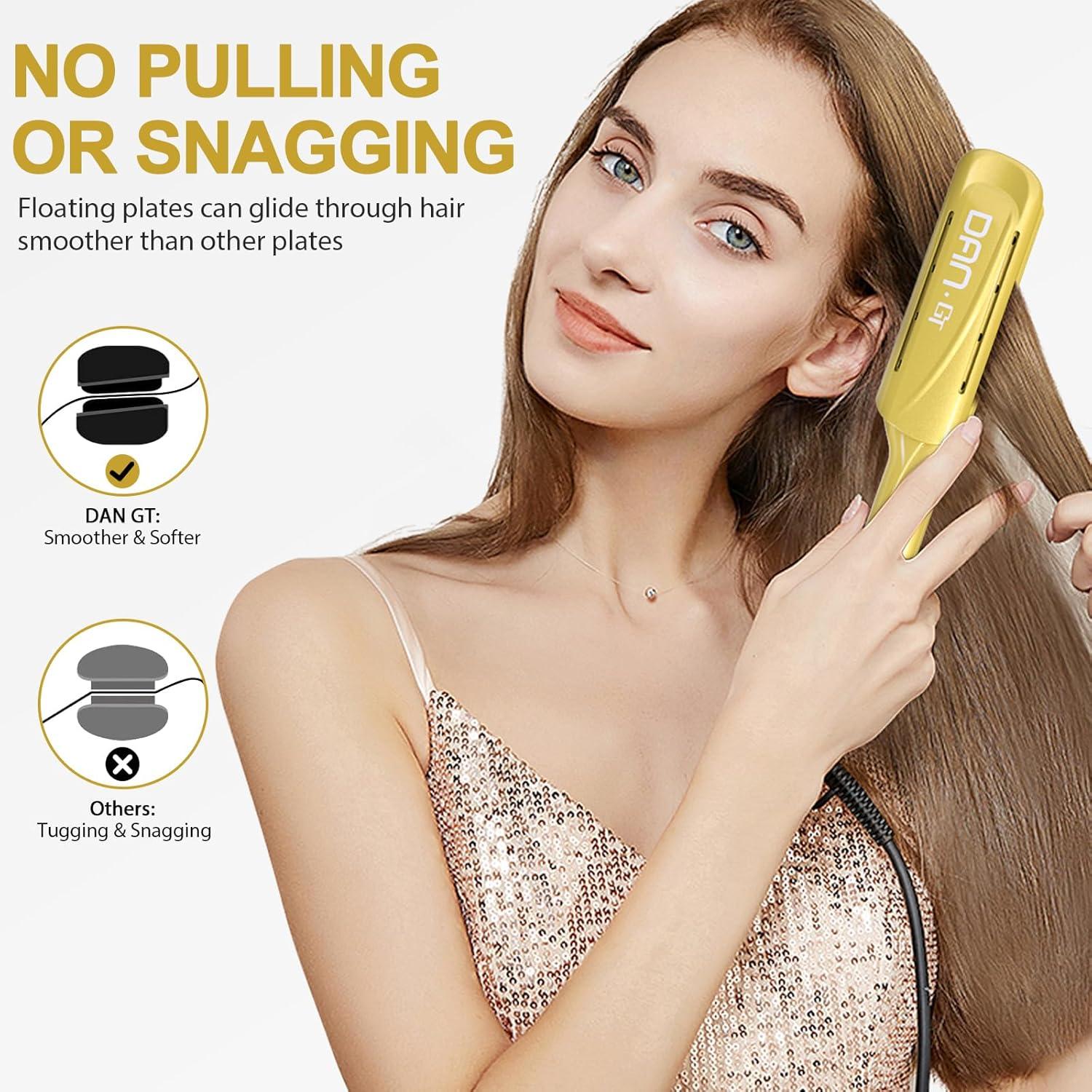 Flat Iron Hair Straightener with Detachable Comb Inch