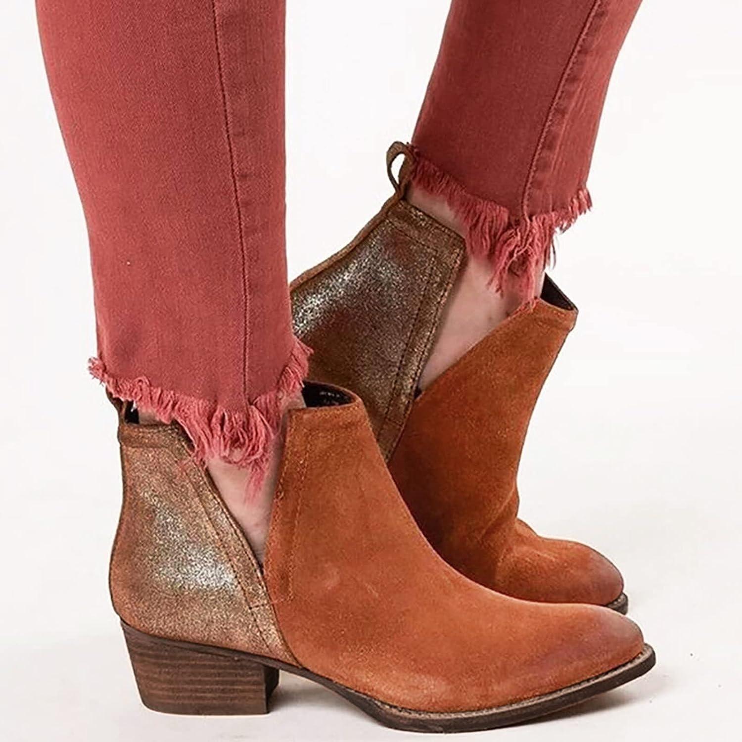 Women Chelsea Ankle Boots Low Mid Kitten Heel Zip Point Booties Shoe Size  Casual | eBay