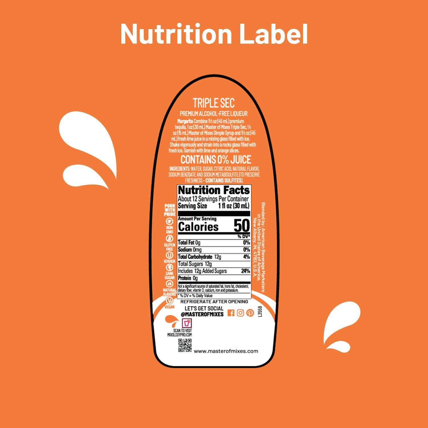 Master of Mixes Cocktail Essentials Triple Sec, 375 ML Bottle (12.7 Fl