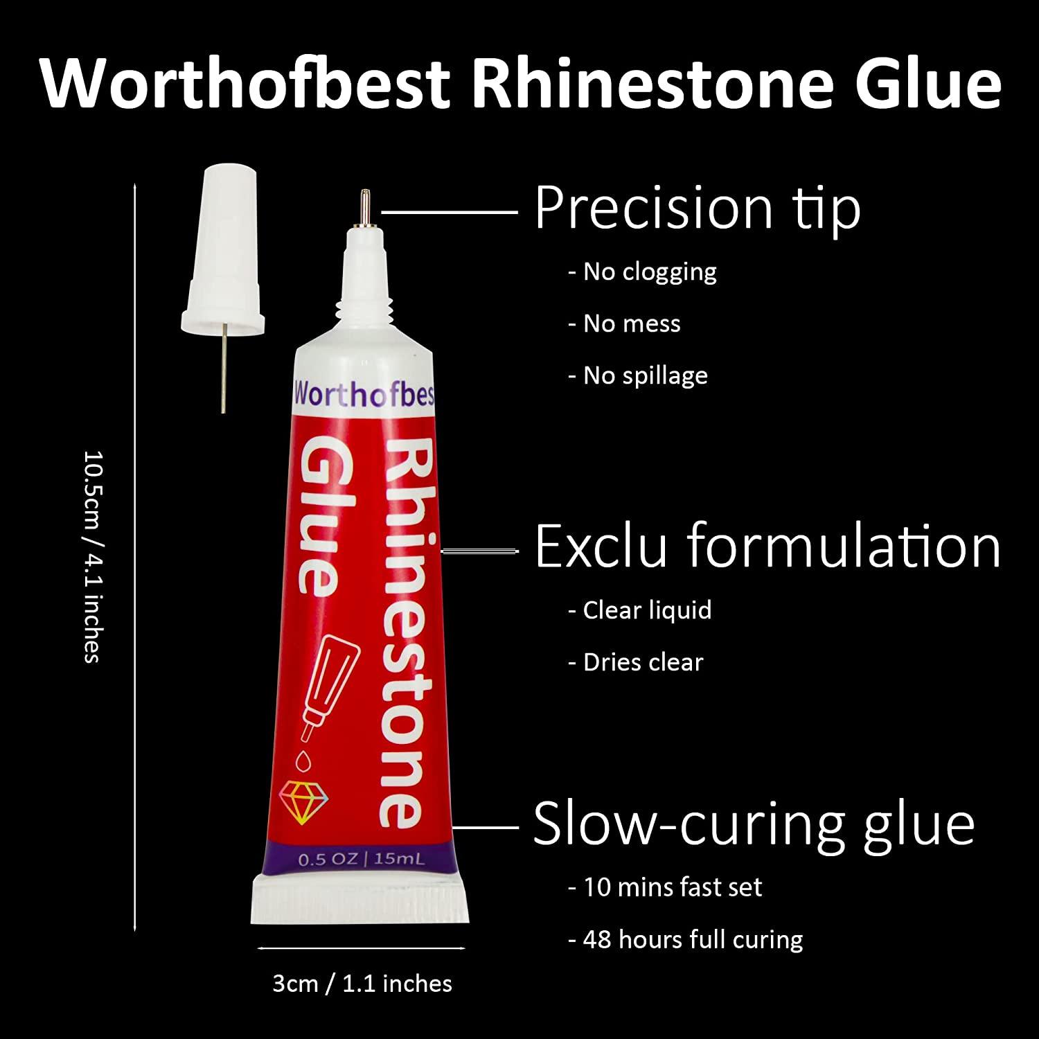 Rhinestone Glue Clear with Rhinestones for Crafts, Flatback