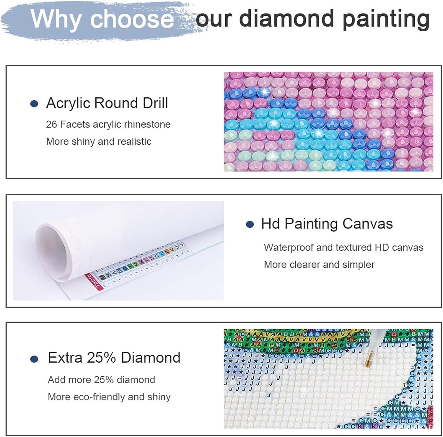 Diamond Art Kits Religious - The Cross Religious Gem Painting for Adults,  Christian 5D Diamond Picture Kits Full Drill Round Beads