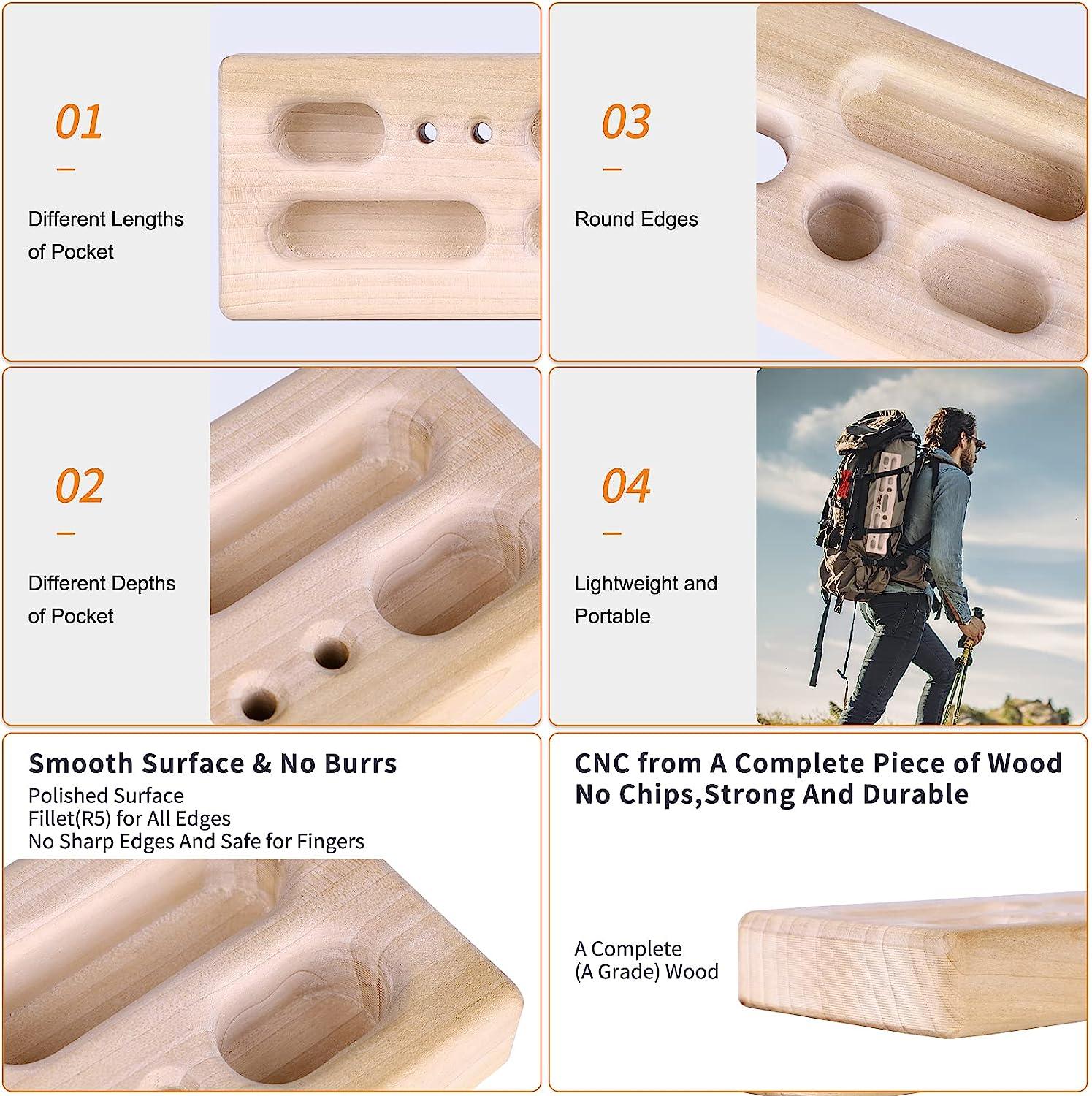 Portable Climbing Hangboard Wooden Hangboard Bouldering Finger Trainer
