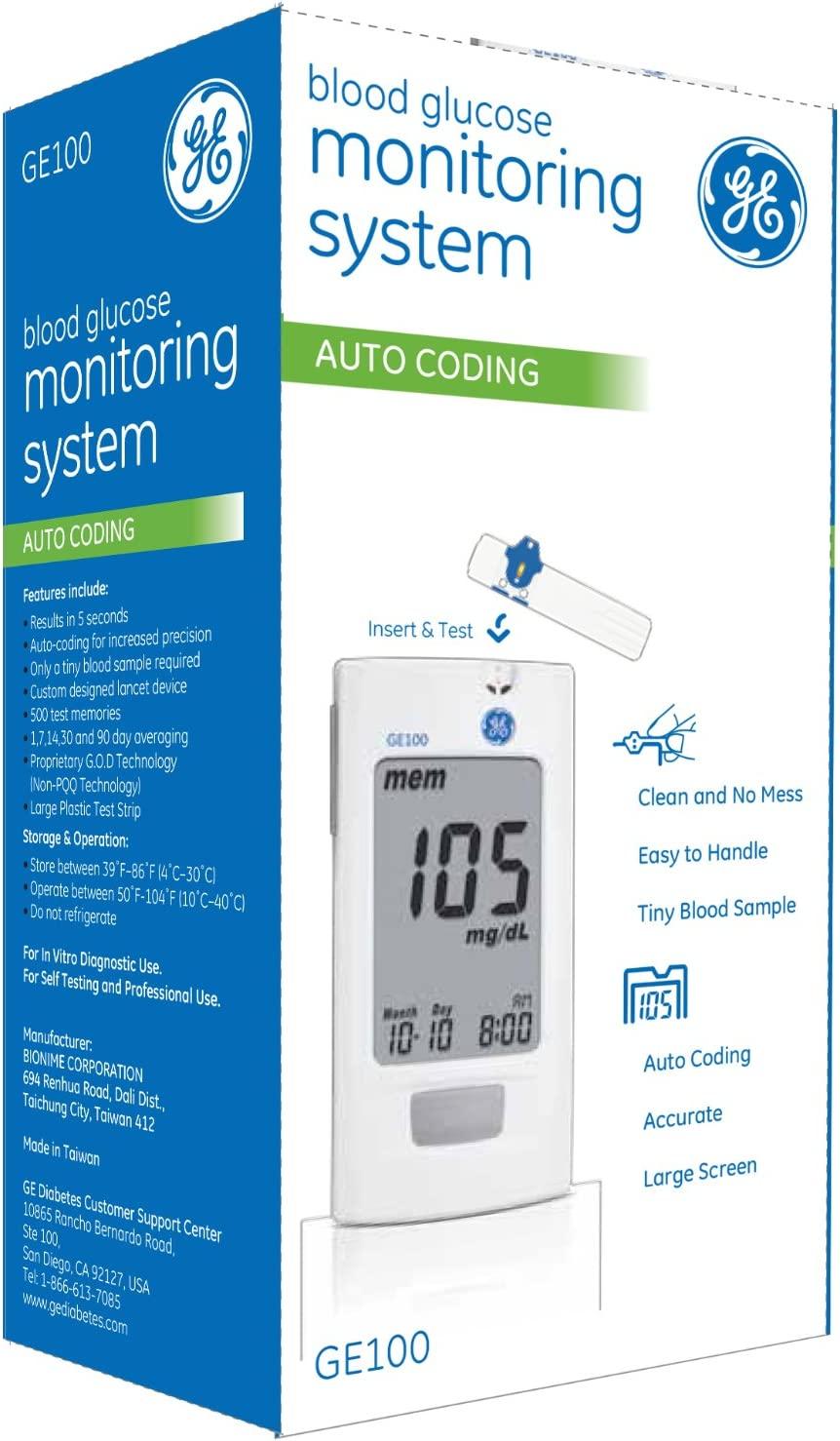GE100 Blood Glucose Monitoring System Accurate Diabetes Management