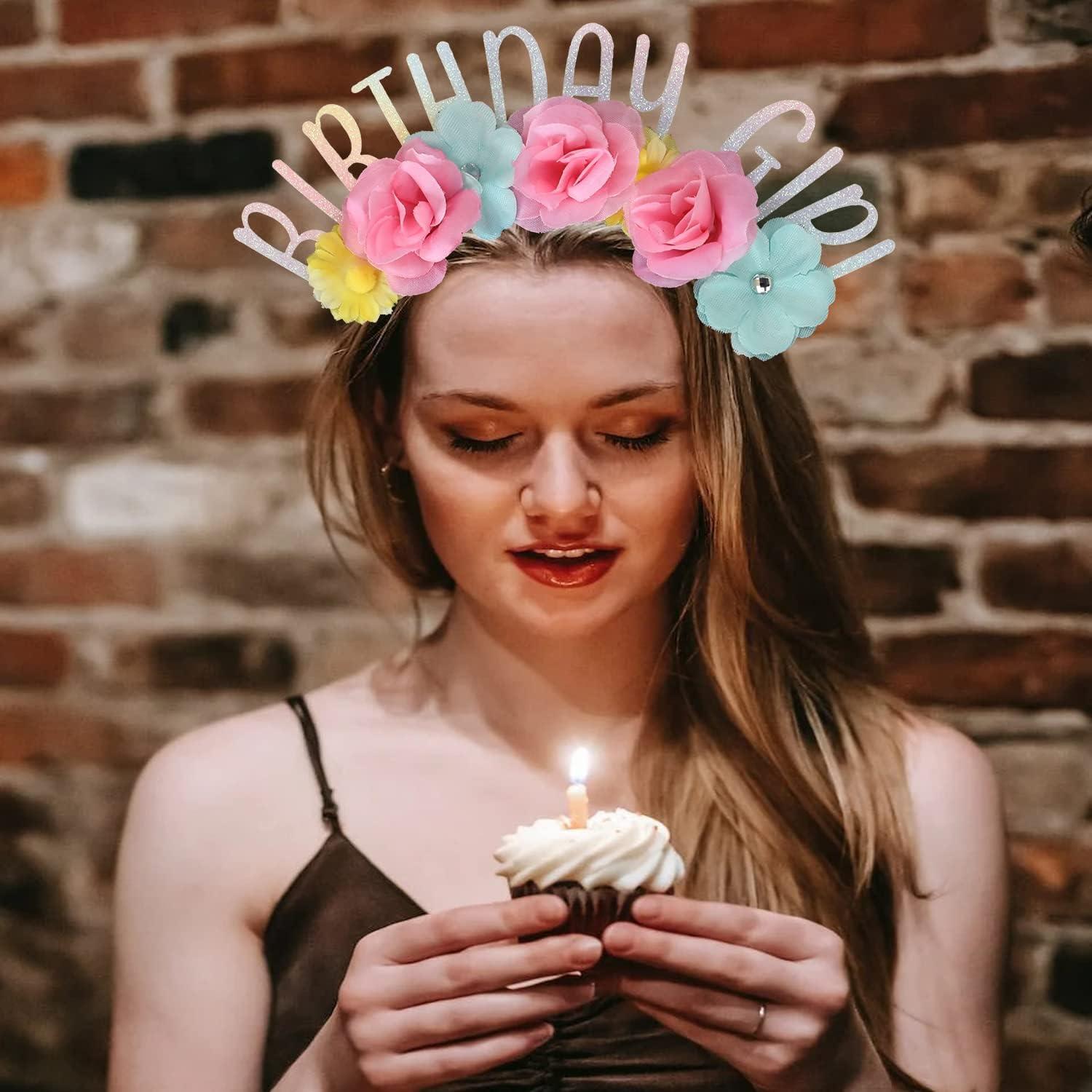 FLoral Birthday Girl Headband Baby Girls Party Decor and Gift