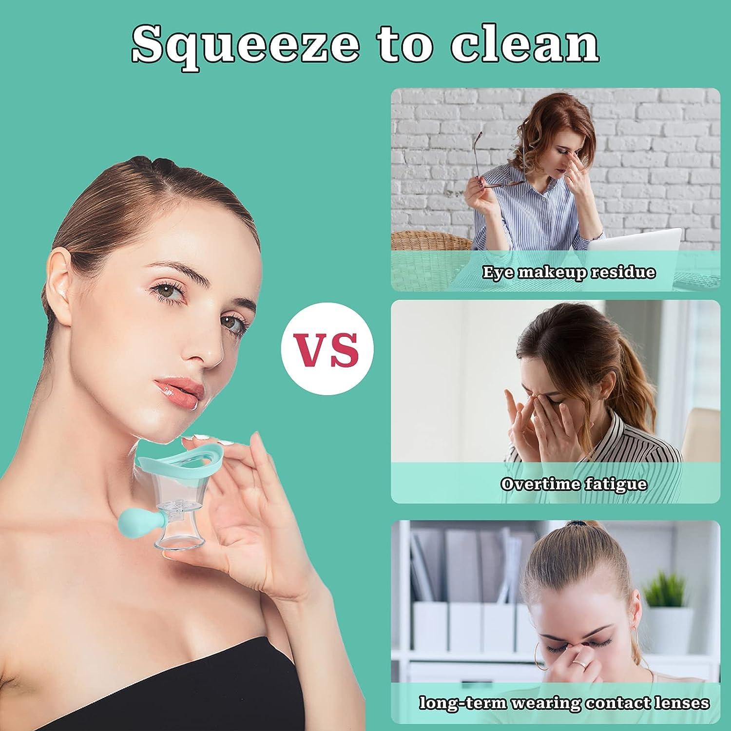 Sliverdew Eye Wash Cup,Silicon Eye Wash Kit Eye Cleaner Manual Air